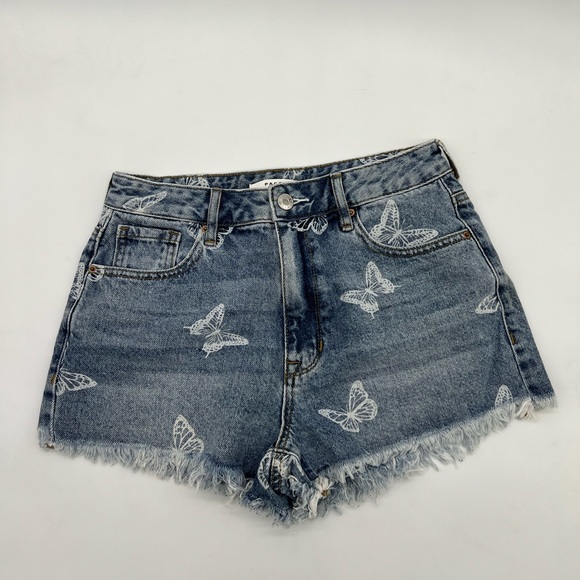 PacSun Butterfly High Waisted Denim Festival Shorts SZ 26 - Picture 8 of 13